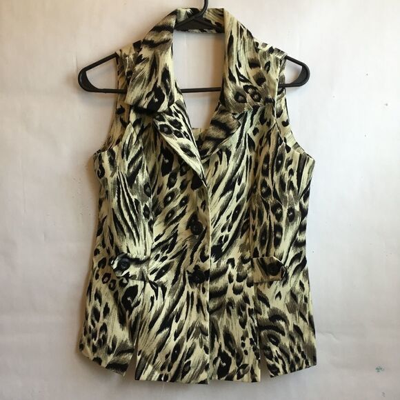 VIRGO TOP WITH CUTOUT BACK IN ANIMAL PRINT‎ - Picture 1 of 6